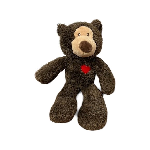 Baby Gund Teddy Bear Brown Take a Long Chest Heart Plush Lovey Sewn Eyes 4060250 - Picture 1 of 7
